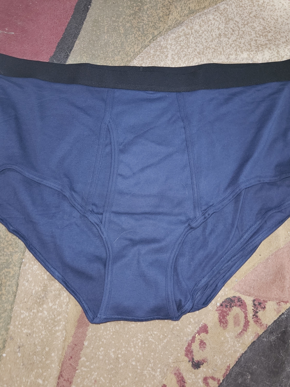 Men's Navy Blue Briefs with Black Waistband